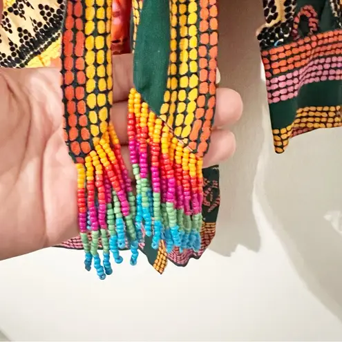 Farm Rio NEW Dotted Patch Scarf Wrap Dress Medium M