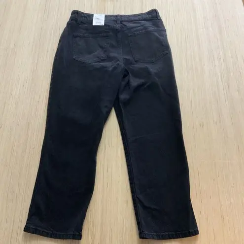 Time And Tru Women’s High-Rise, Straight Leg, Crop Jeans, Black Size 12 New