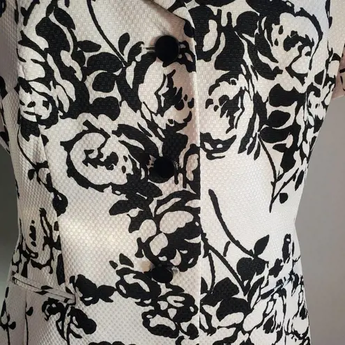 John Meyer Floral Pencil Skirt Suit 16 Black