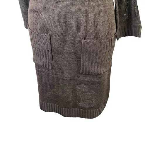 VTG Y2K Stevie & Lindsay Knit Sweater Dress Brown Acrylic Pocket Tunic Sz Small