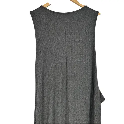 Heatherly Heather Grey Sleeveless Tank Dress size 2X Asymmetrical Hem Twist Gray
