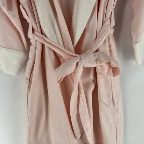 Raeshmi Bamboo Rayon Cotton Blend Soft Luxury Bath Robe Pink White Midi Size S