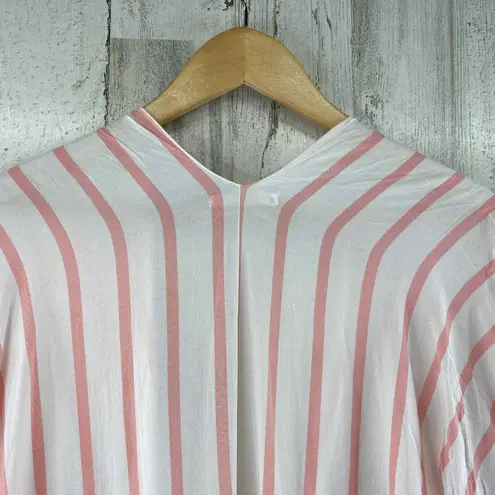 Do Everything In Love Shawl Womens One Size White Pink Stripe Beachy Fringe