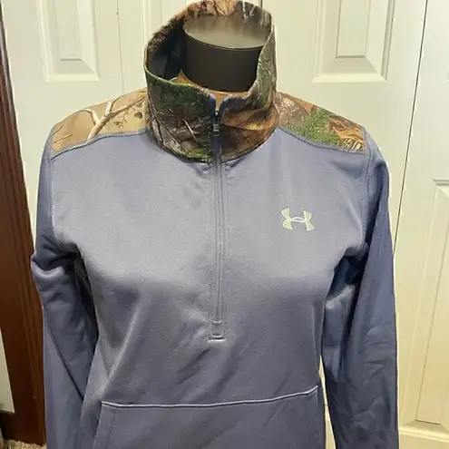 Under Armour  Womens Small Blue Camo Half ZIP Pullover