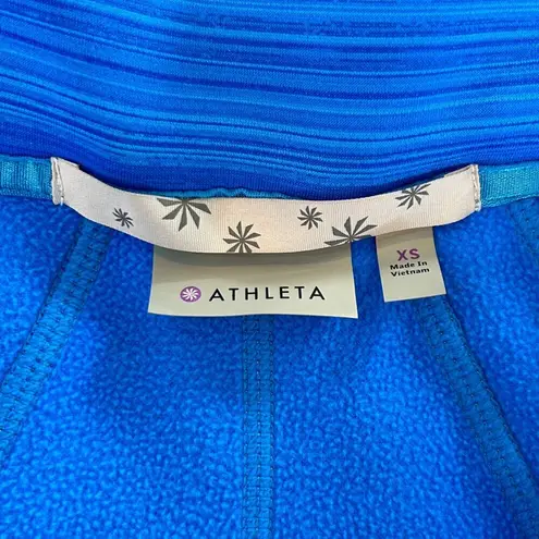 Athleta  Women's Strength Zip Up Hoodie in Vibrant Blue Stripes Size Extra Small