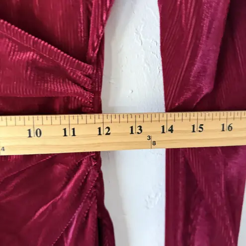 Chocolate Dress Womens Medium Red Velvet Long Sleeve Ruched Wrap Vampire Witchy Red