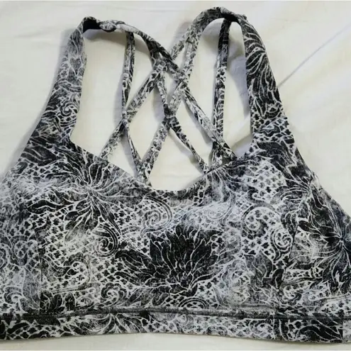 Lululemon   Free To Be Serene Bra Serigraph Starling black multi size 8