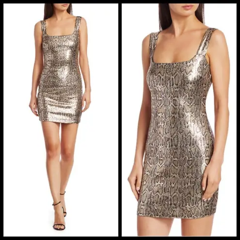 L'Agence ππ Auden Sequin Snake Print Mini Dress