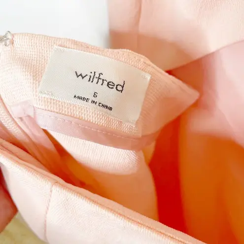 Wilfred Aritzia  Aperture Tie Back Mini Dress Square Neck in Petal Pink Size 6