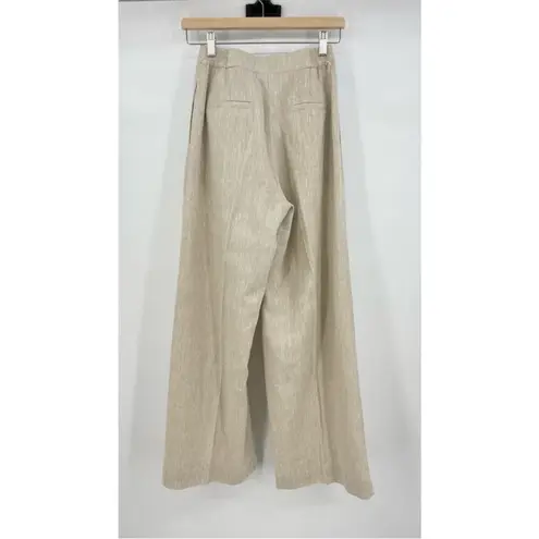 SOVERE | Instance Linen Straight Leg High Waisted Trousers Pants Natural S