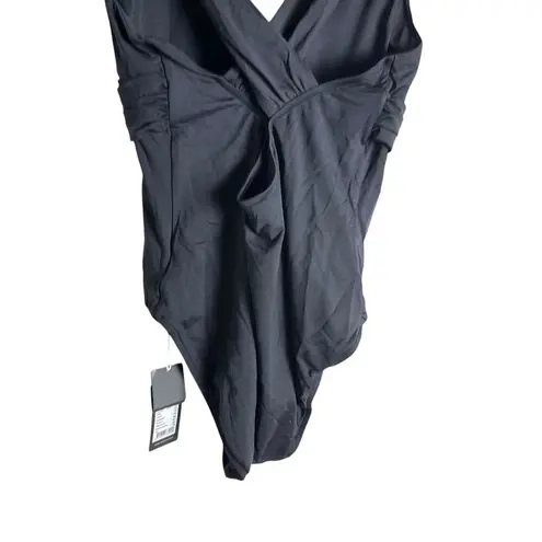 Seafolly Collective True Navy Cross Back V-Neck One Piece Swimsuit Size 14