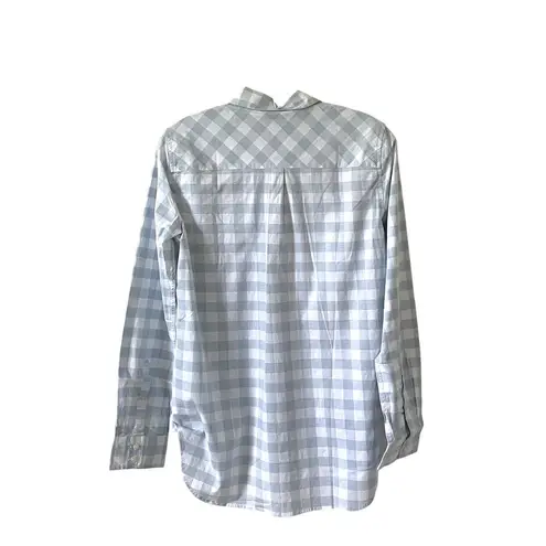 UNTUCKit Plaid Lightweight Button Down Shirt Blouse Light Blue White Size 4 NEW
