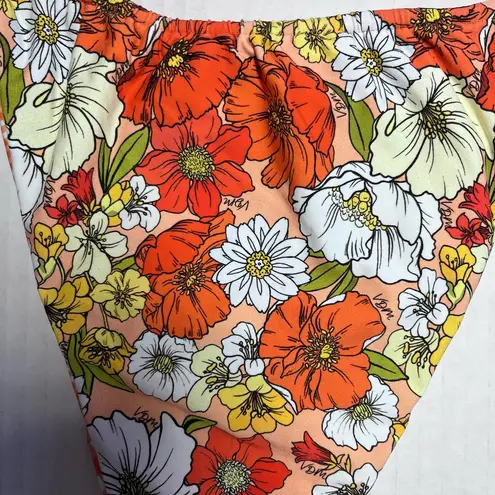 Revolve VDM The Label Ziggy 70s Floral/Sunburst Reversible Bikini Bottom Large NWT