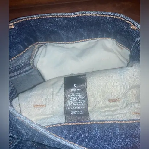 EXPRESS  dark wash distressed denim mini skirt