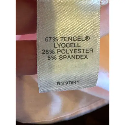 J Jill Pure Jill Shirt Women Medium Pink Luxe Tencel Asymmetric Hem Tunic Comfy