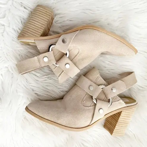 DOLCE VITA | Suede Pointed Toe Rango Slingbacks Beige Booties Tan Point | 8.5