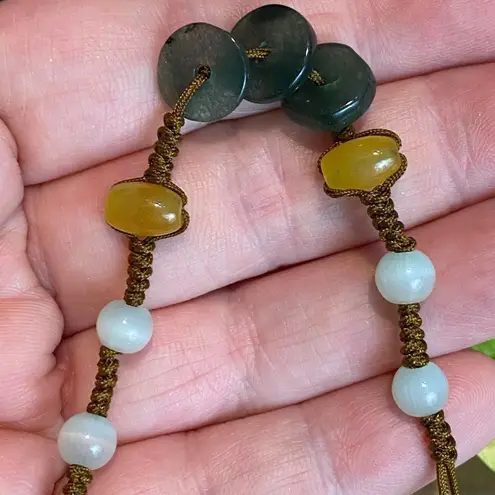 Handmade Adjustable Silk Jade Bracelet Handmade Green