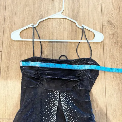 VTG Jump Apparel Whimsigoth Shimmery Maxi Prom Dress Sz 9/10 Fairy Ethereal Y2K Black