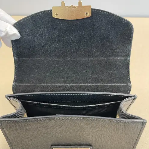 Furla Black Leather Mini Metropolis Chain Crossbody Bag - Preowned