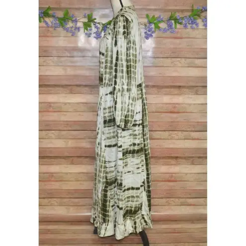 Soft Surroundings Melody Maxi Dress Green Tie Dye Dress Plus Size 1X Boho Casual