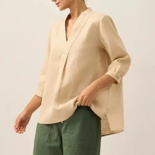 Lintico Joanna 100% Linen Dress Shirt Tunic V