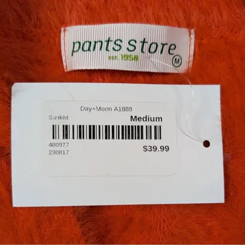 Fuzzy Halter Neck Sweater Vest NWT Womans Medium Day+Moon Cozy Orange