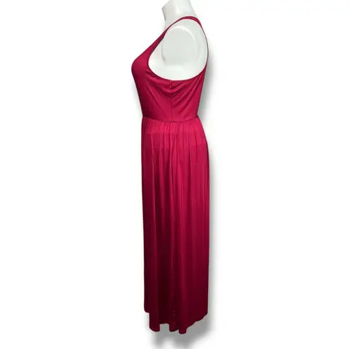 Boutique Womens Maxi Dress Sleeveless Tank Top Elastic Waist Scoop Neck Red 2XL