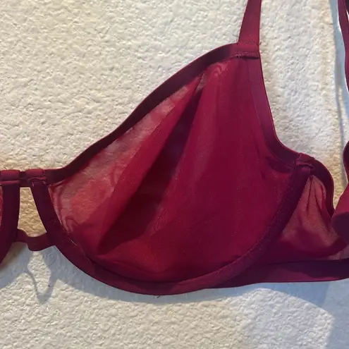 New Auden Women’s Burgundy Wine Unlined Demi Coverage Underwire Bra Size 36D NWT