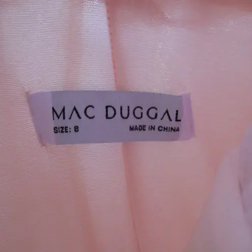 Mac Duggal 20576 Womens Pink One Shoulder Glitter Tulle Gown Dress