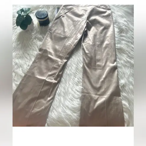 Thierry Mugler satin wide leg pants 90’s vintage Gold Size 10