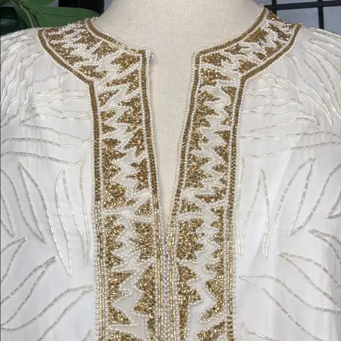Vintage Brilliante By J.A beaded and pearl Blazer White Size undefined