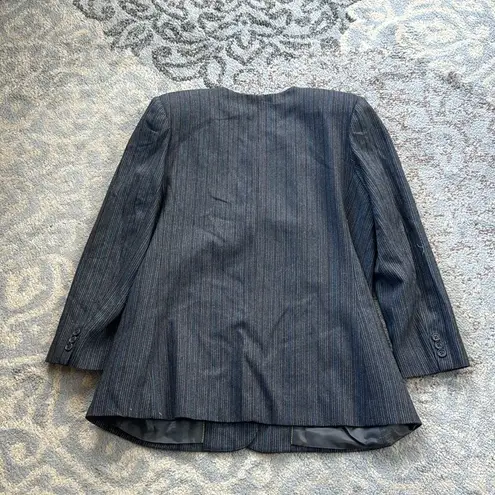 Vintage Gilmor Pinstripe Skirt Suit Set Gray 16