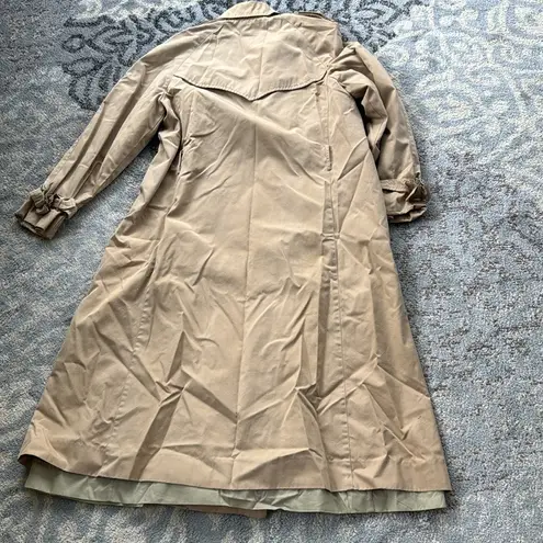 Vintage F.A.I. Double Breasted Closure Trench Coat Khaki 16 Tan