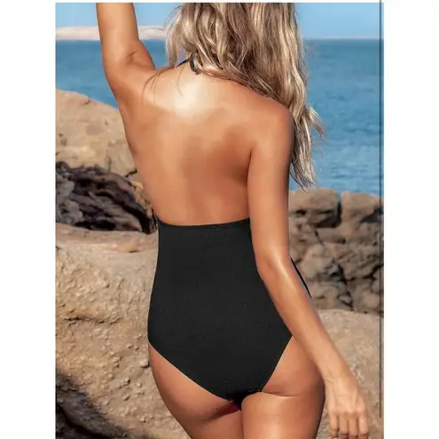 Cupshe NWT:  women's 1-piece halter tie back swimsuit (S)