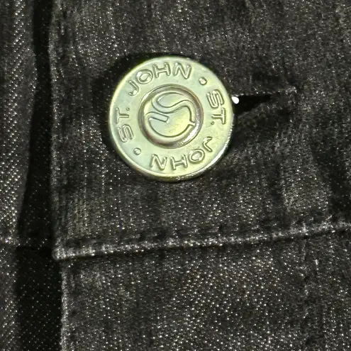 St. John YELLOW LABEL Black Denim Jeans Zippers Sz 6