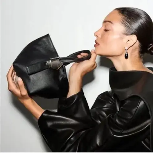 NWT Merit x Brandon Maxwell w/ dust bag Black Leather Bag Pouch Handbag Clutch