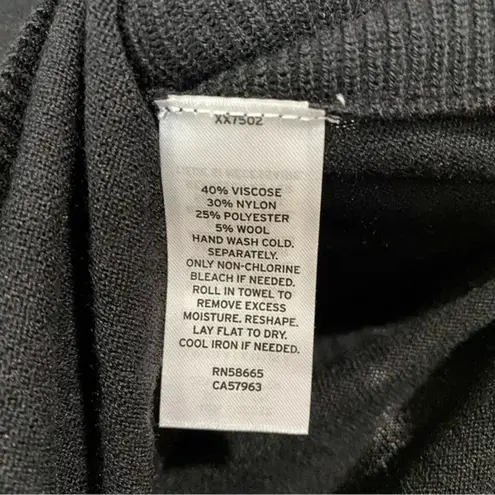 Caslon Women’s Cowl Neck Wool Blend Scoop Hem Sweater Black Size Small NWT