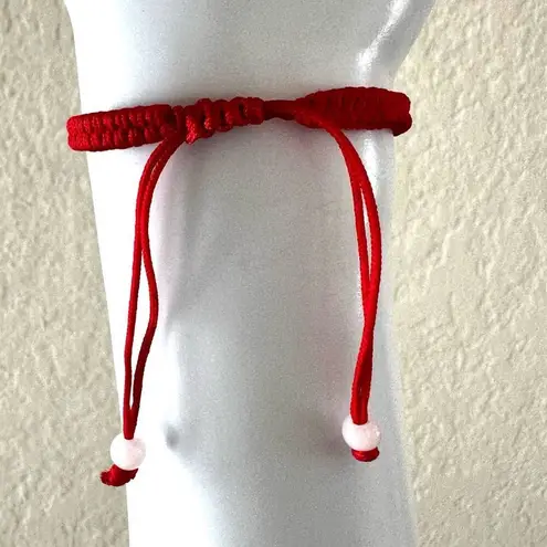 Frog Carving Jadeite Bead red cord Bracelet