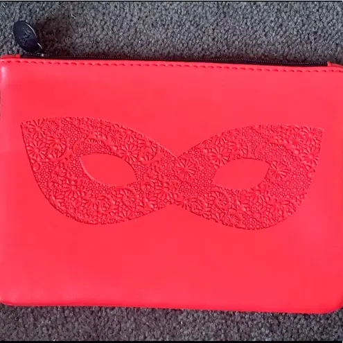 Ipsy Red Faux Leather Cosmetic Glam Bag