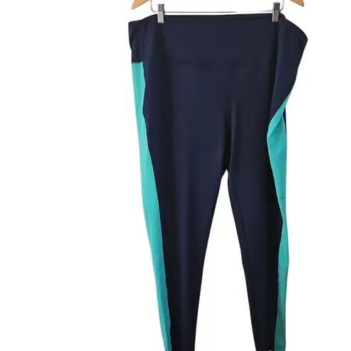 Belle by Kim Gravel Women’s Colorblock Leggings Blue & Teal – Size 2X – NWOT