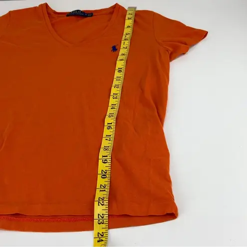 Polo Ralph Lauren womens Classic V Neck Short Sleeves bright Orange M