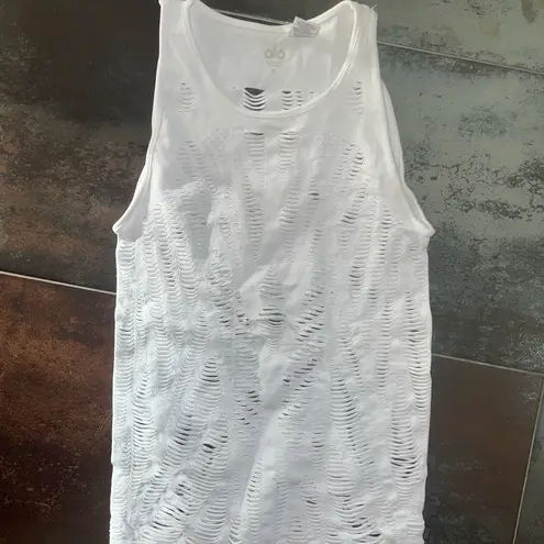 Alo Yoga  Vixen Muscle Tank In White Size Small