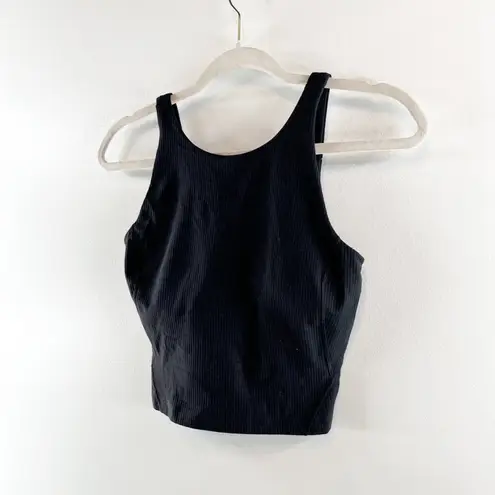 Lululemon  Align Ribbed High-Neck Tank Built In Shelf Bra Removable Cups Black 6