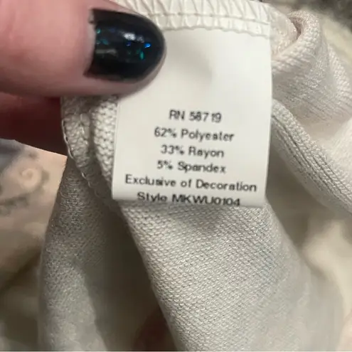 Notations Pink and white butterfly long sleeve shirt L