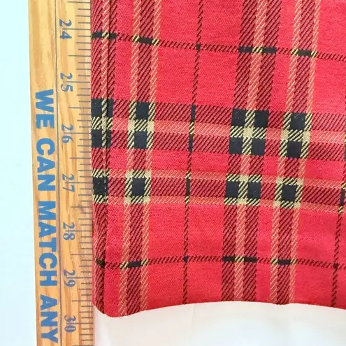 Ann Taylor Red Tartan Pull On Elastic Waist Check Casual Fit Clueless Pants 10 - Image 7