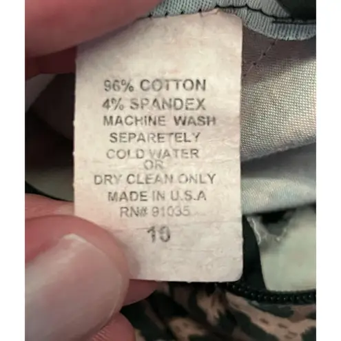 Marianne Skirt Womens 10 Leopard Print Animal Pencil Stretch Made in USA Brown