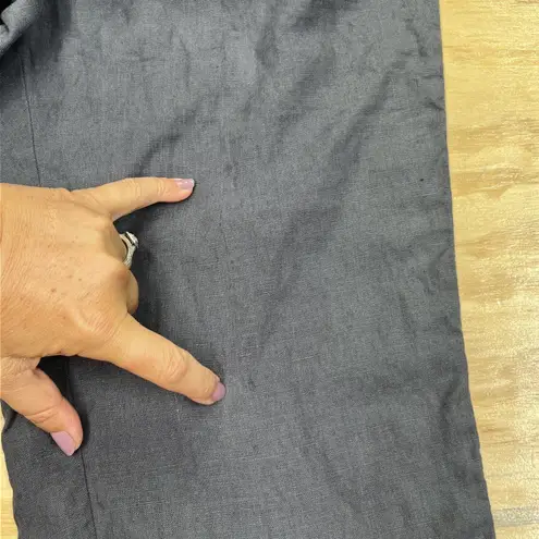 Pure J.Jill 100% Linen Pull On Pants Size Large Ankle Gray Lagenlook Beachy