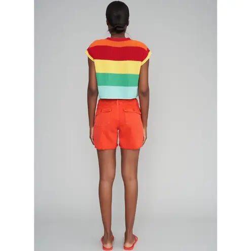 Le Superbe Woman's Red Beach Crawler Cut Off Shorts Size 2 $175 NWT