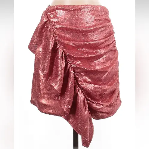 C/MEO COLLECTIVE As It Goes Rosewood Pink Sequin Skirt Size Small S