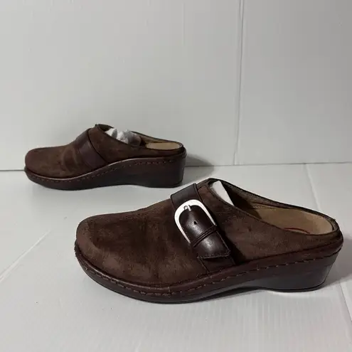 KLOGS brown leather comfort clogs wedge slide on shoe women size 8 M